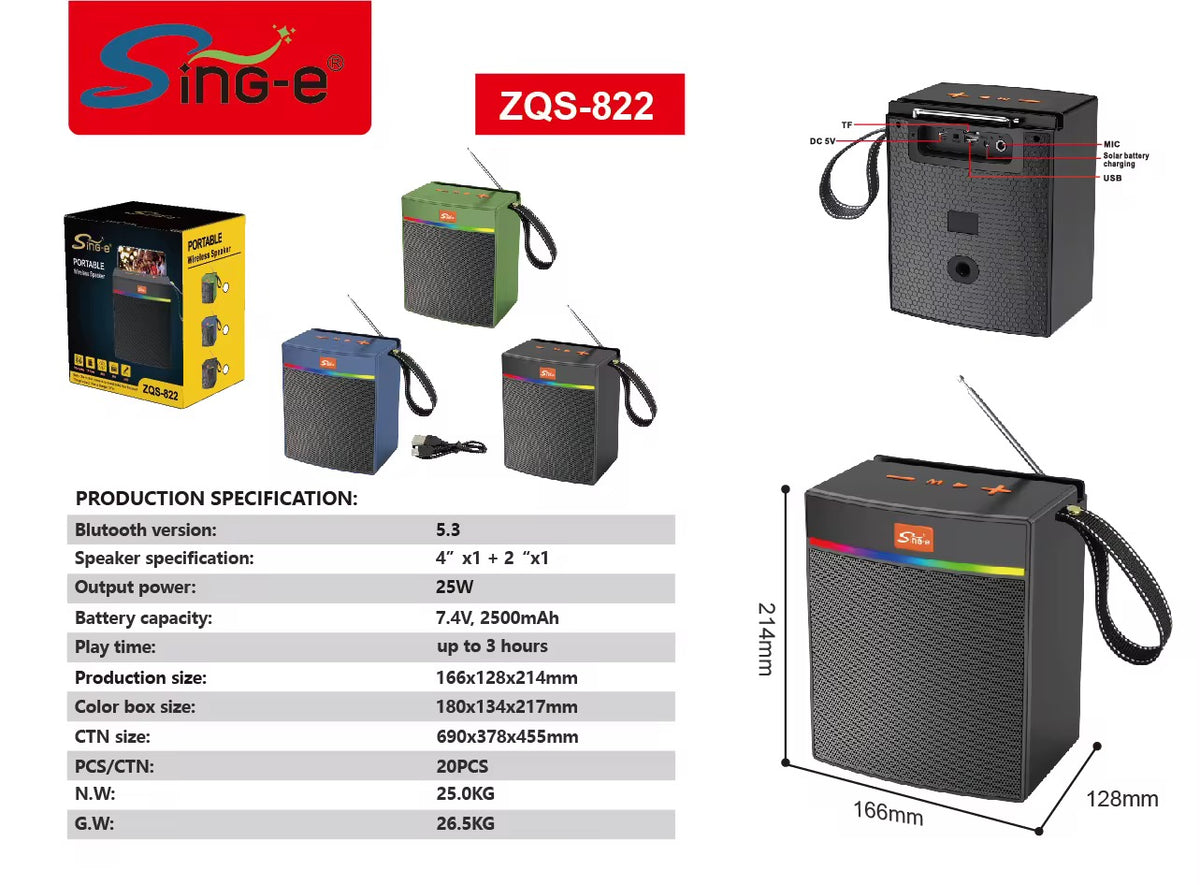 Bluetooth Portable ZQS-822