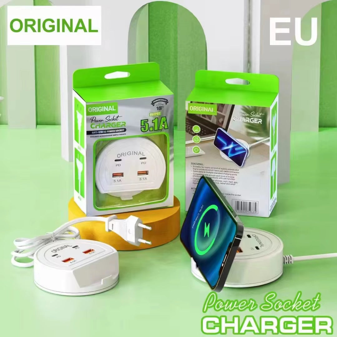 🔌 Power Socket Charger Original – Recharge rapide