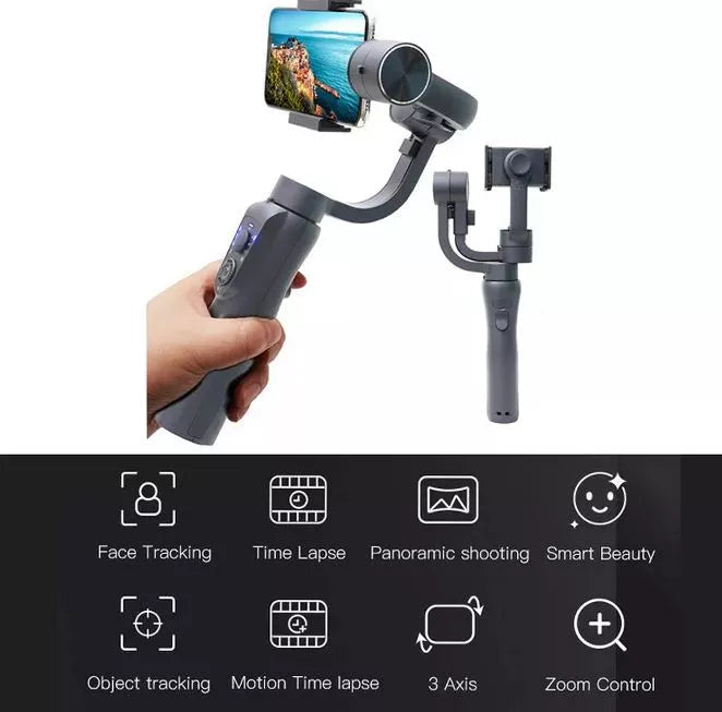 📱 STABILISATEUR GIMBAL 3 AXES POUR SMARTPHONE – VIDÉOS PROFESSIONNELLES