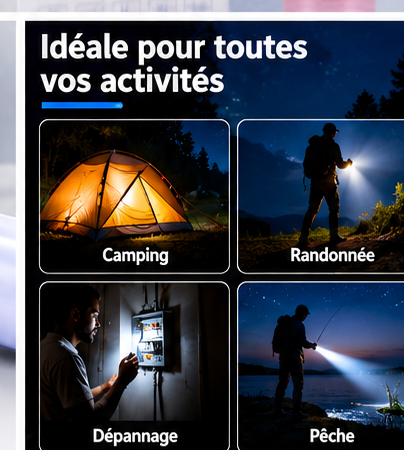🔦 DP-D52C – Lampe Torche Rechargeable USB