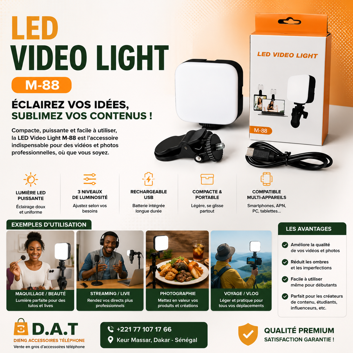 💡 LED Video Light M-88