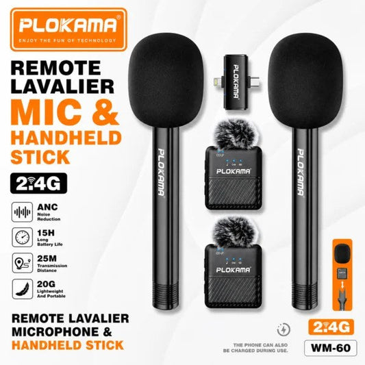 🎤 Kit Double Microphone Sans Fil PLOKAMA WM-60