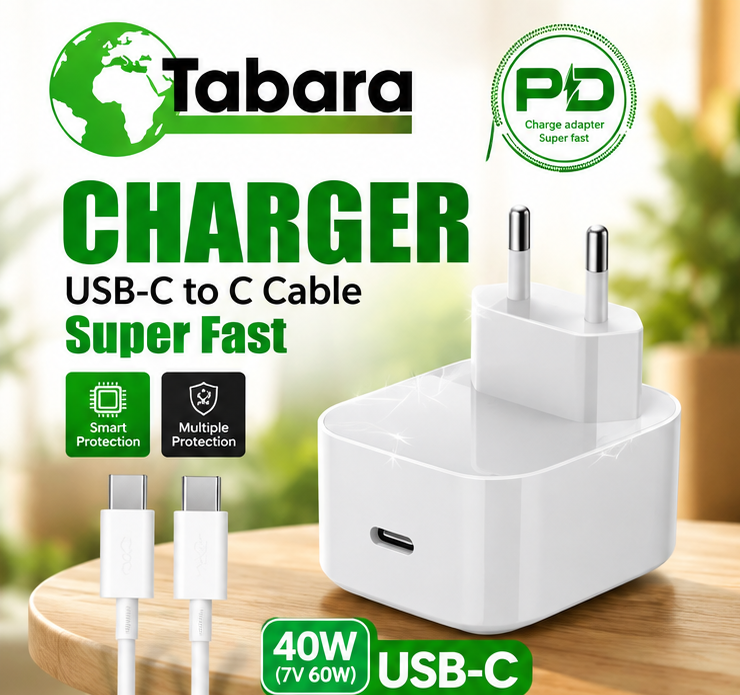 🔌 CHARGEUR TABARA 40W TYPE C