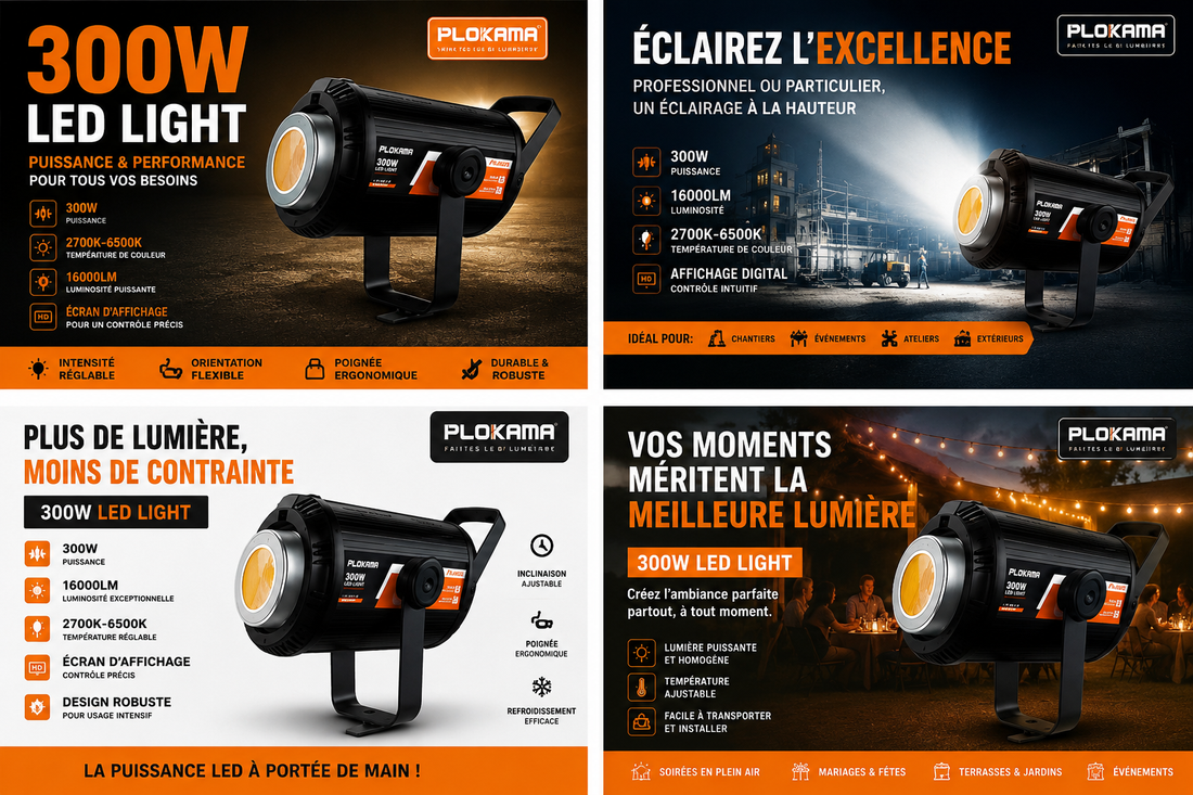 Projecteur Professionnel Plokama PK600S – 300W