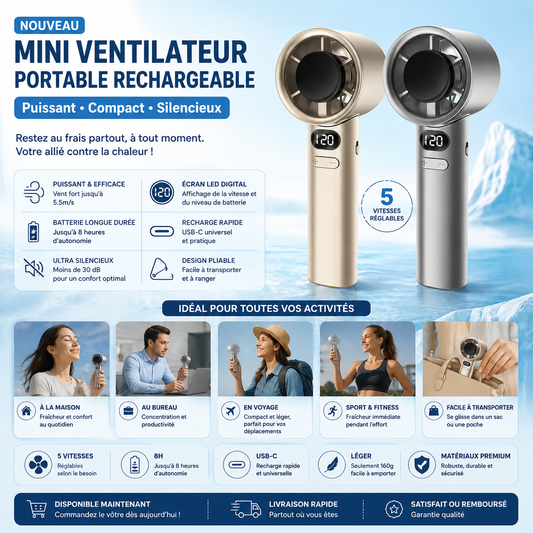 LA CHALEUR N’A AUCUNE CHANCE FACE À CE MINI VENTILATEUR TURBO