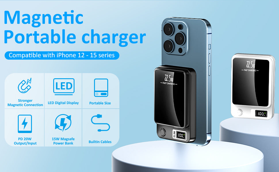 ⚡ Power Bank Magnétique 2-en-1 : Ultra-Rapide & Compact ⚡