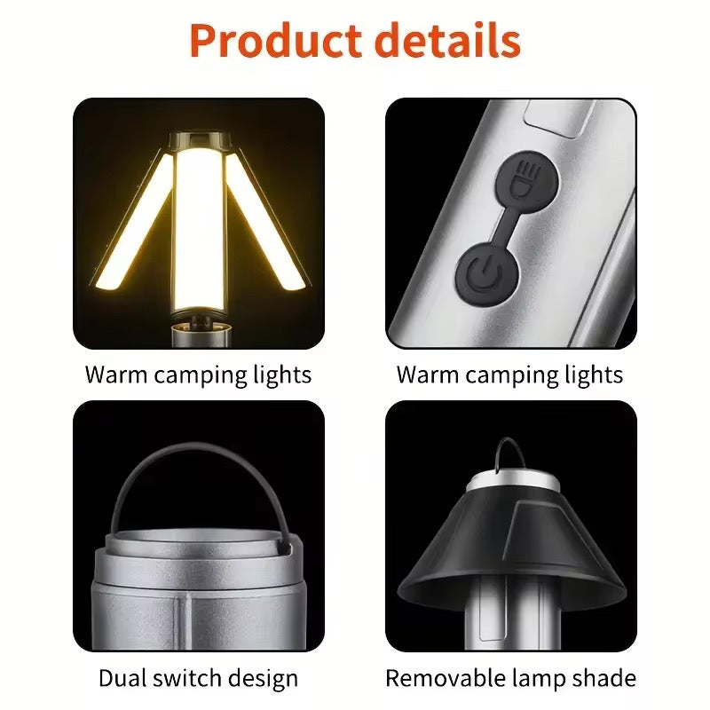 💡 LAMPE DE CAMPING 3 EN 1