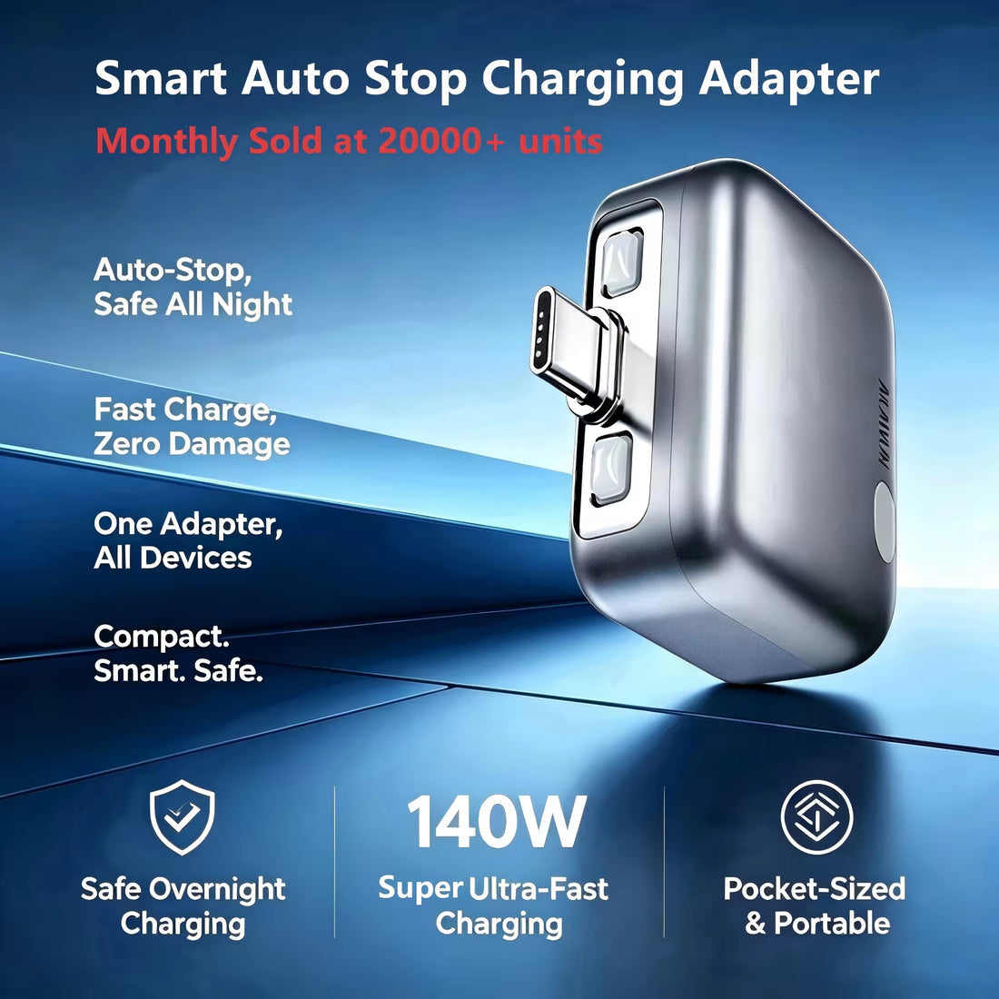 ⚡ ADAPTATEUR DE CHARGE INTELLIGENT 140W
