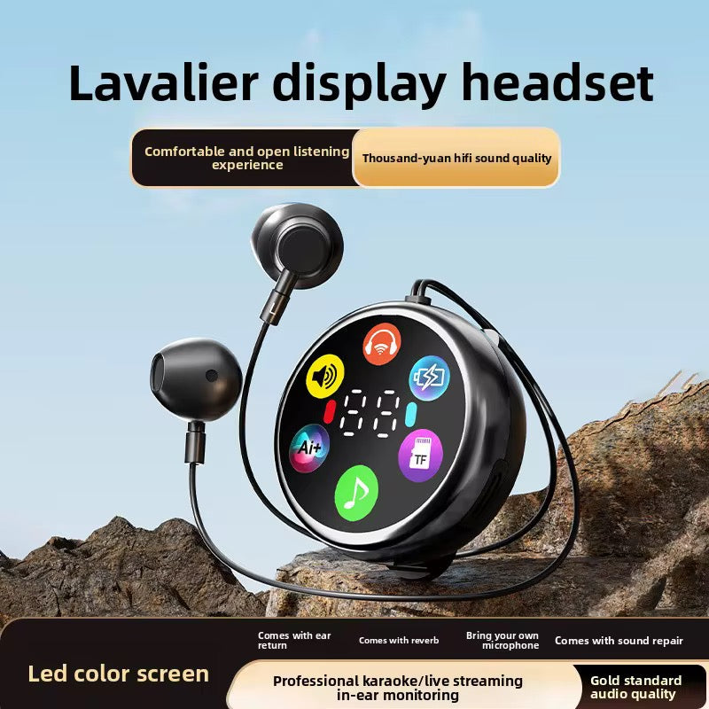 🎧✨ ÉCOUTEURS LAVALIER AVEC ÉCRAN LED